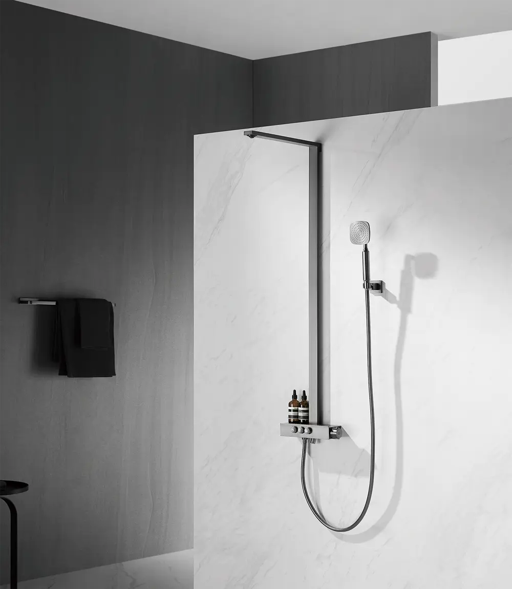 Exposed Shower Column with Umbrella-shaped Rainshower