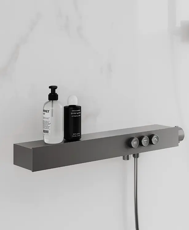 long shower shelf