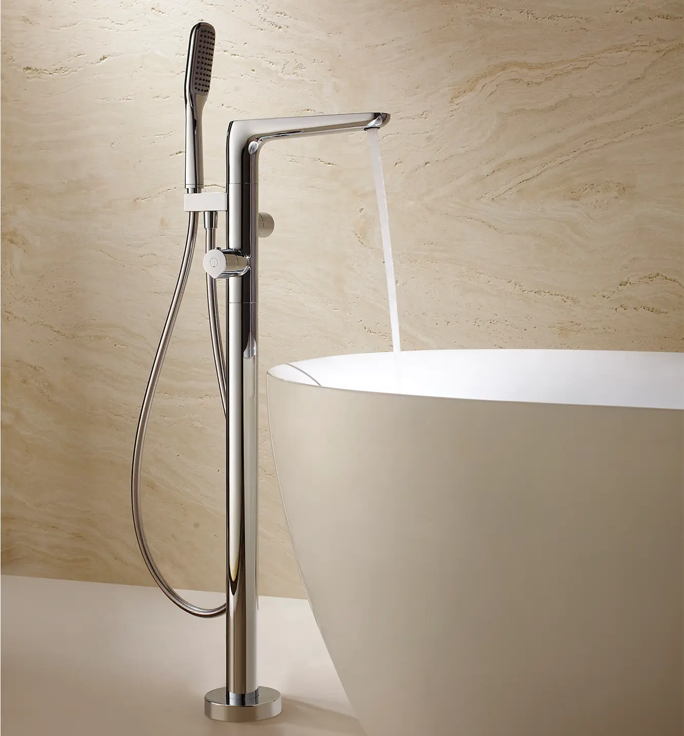 Floor-mounted Thermostatic Bath / Shower Mixer