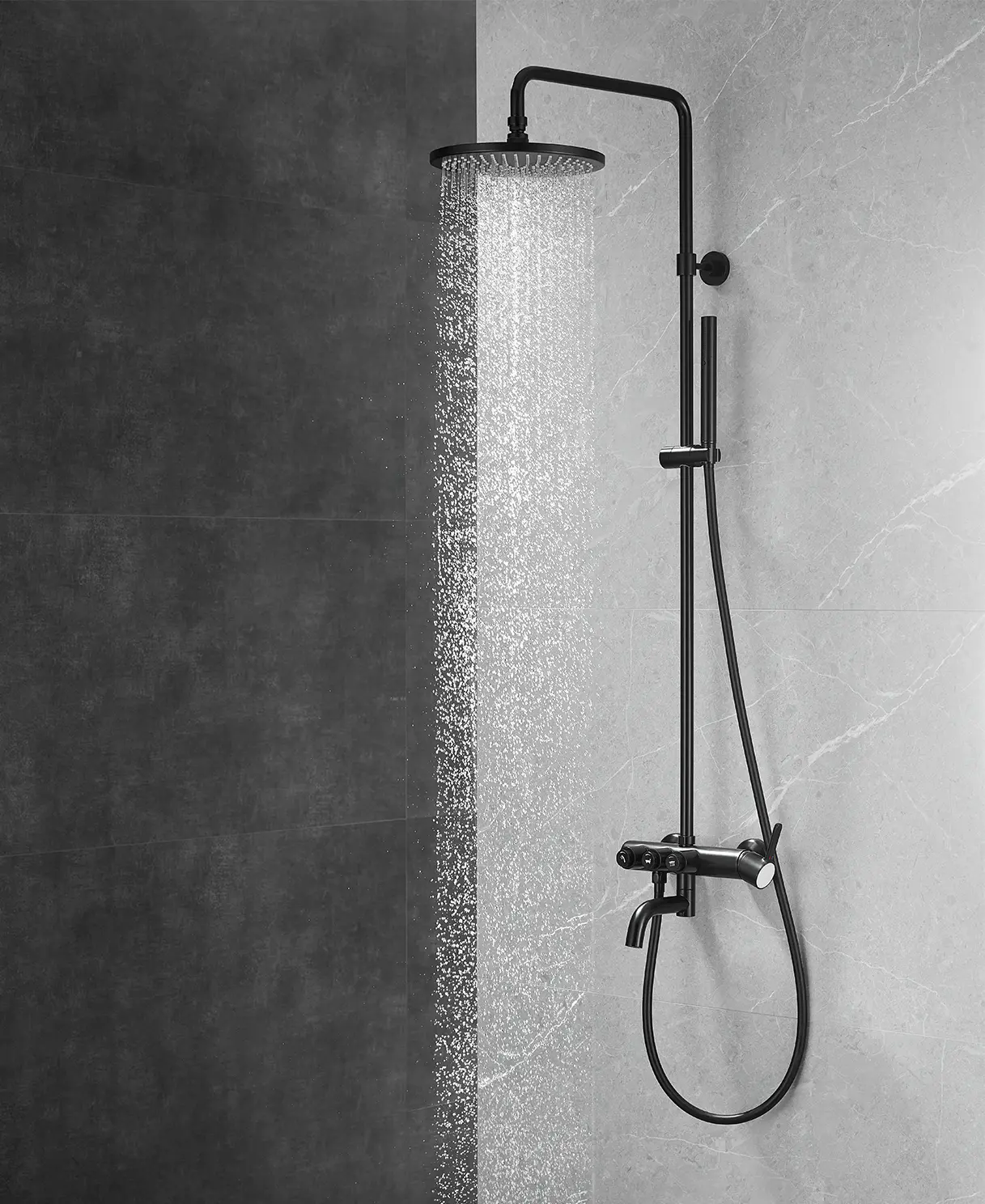 GoClick Shower Column with Air-Mix Rain Head